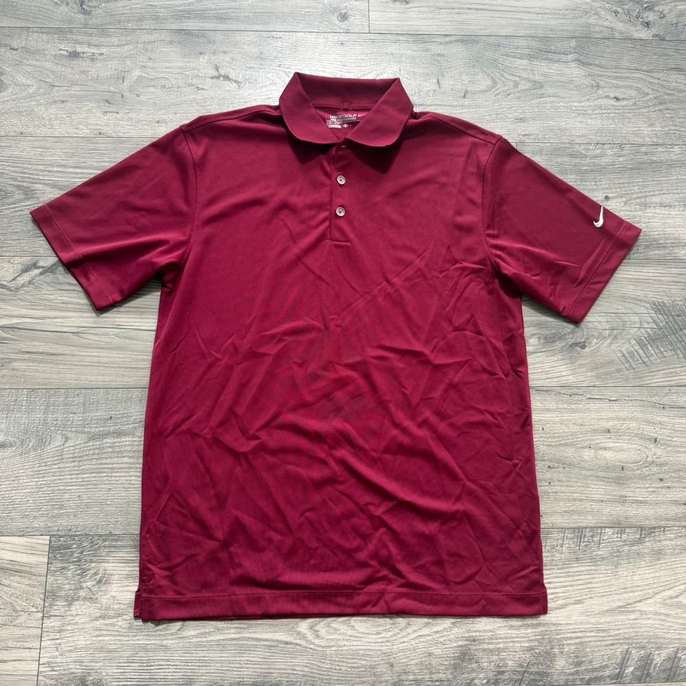 Nike Golf Tour Performance Dri-FIT Polo Shirt Mens M Burgundy Maroon Short Slv
